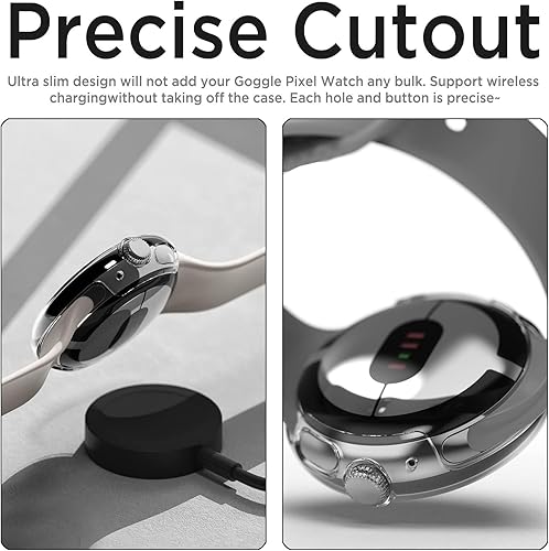 Miniatura 6 de Miimall - Funda compatible con Google Pixel Watch 2 (2023) Pixel Watch con protector de pantalla, cubierta de policarbonato duro de protección