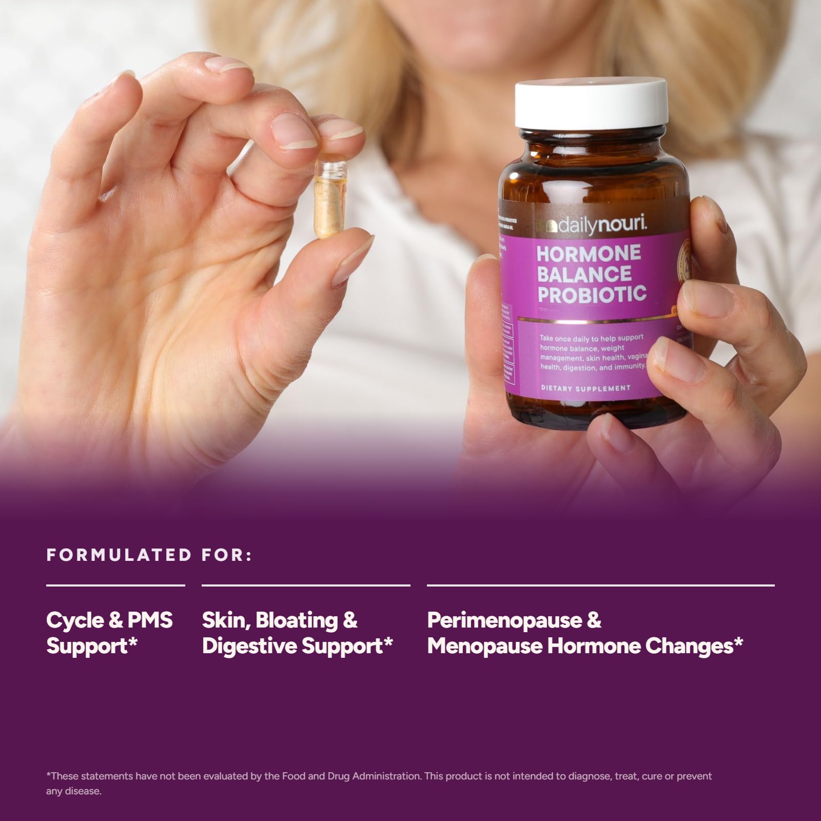 Daily Nouri Hormone Balance Probiotics for Women | Estrogen + Cycle Support — Amazon image 3