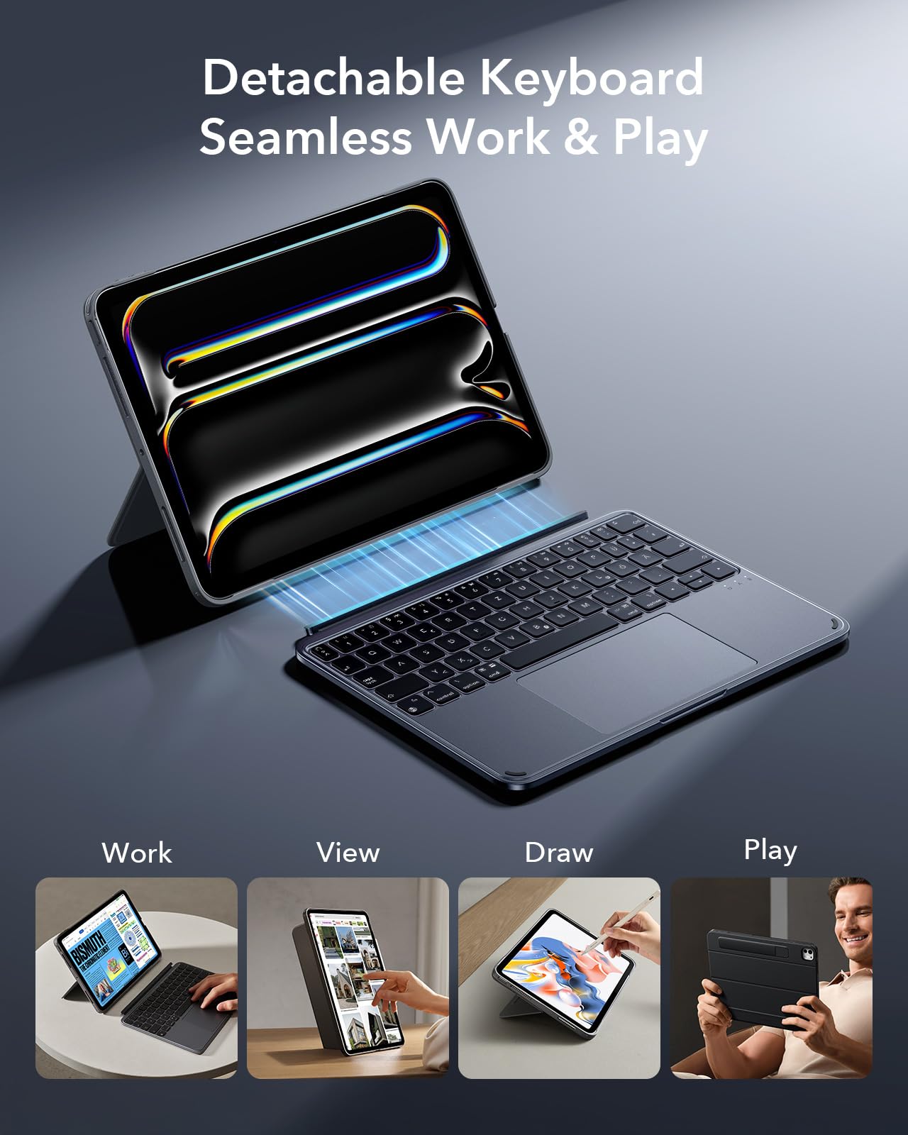 ESR für iPad Pro 11 Zoll M5/M4 2 Stück Schutzfolie und Tastatur Hülle Shift Serie