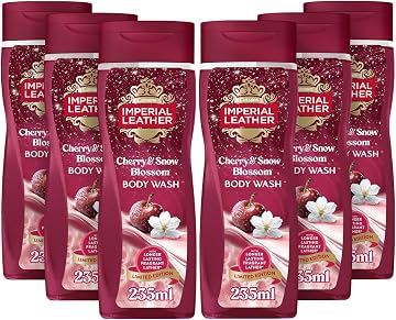 Imperial Leather Cherry & Snow Blossom Body Wash Shower Gel, Vegan & Cruelty Free, Limited-edition (6 x 235ml)