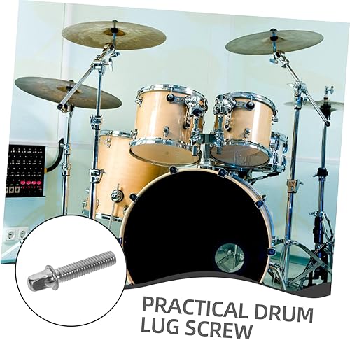 Miniatura 5 de ULTECHNOVO 2 piezas de tapones de tambor Tornillos de platillo Varillas de tensión de tambor de bajo Accesorios de caja de plata Tornillos de