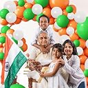 Party Propz Independence Day Decoration Items - 52 Pcs Tricolour Balloons For Decorations, 15 August Decoration Kit, Independence Day Balloon Decoration For Home, Office, School & Classroom gallery image