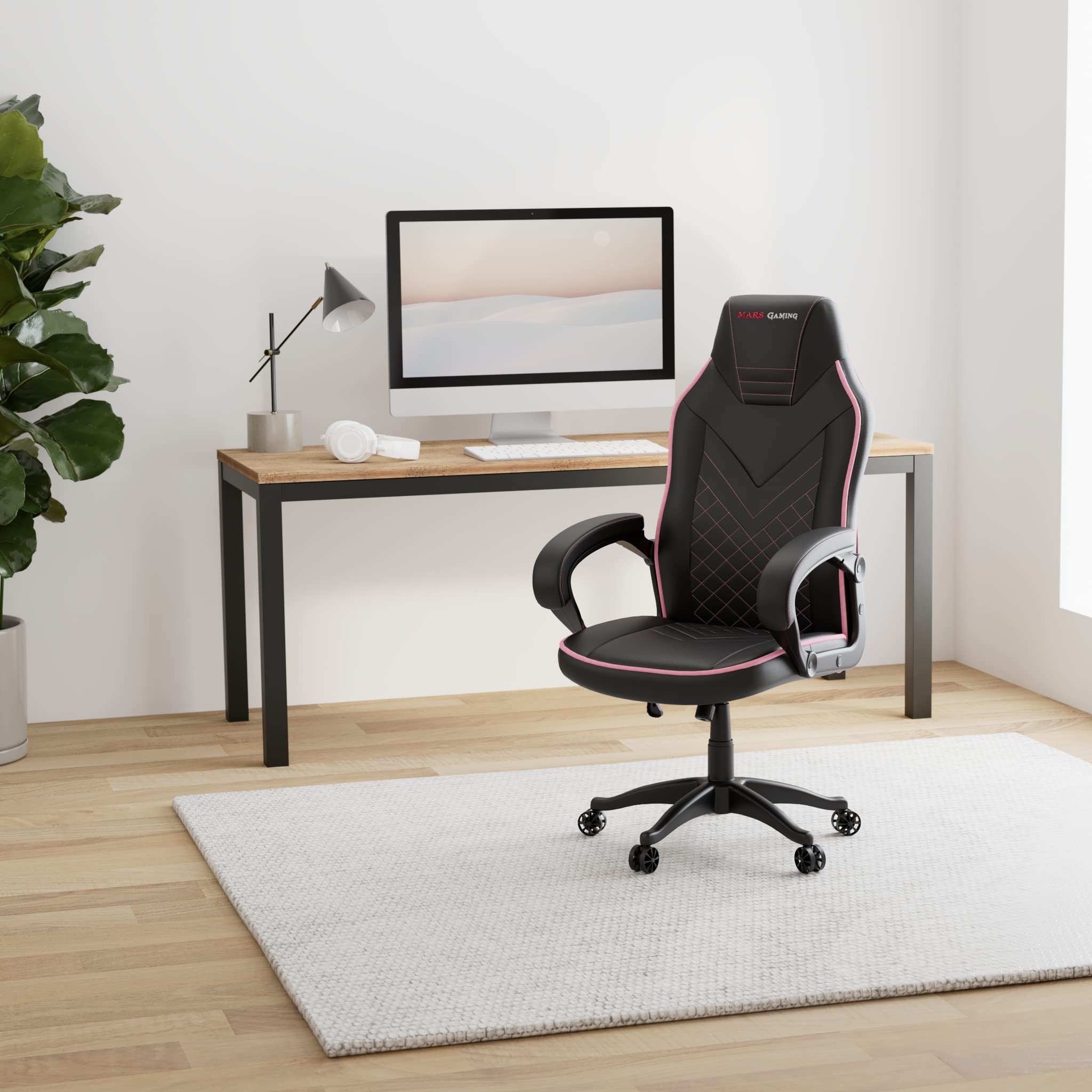 Mars Gaming MGCXONEBPK, Chaise Gamer Premium, PU, AIR-Tech, Classe 4, Rose
