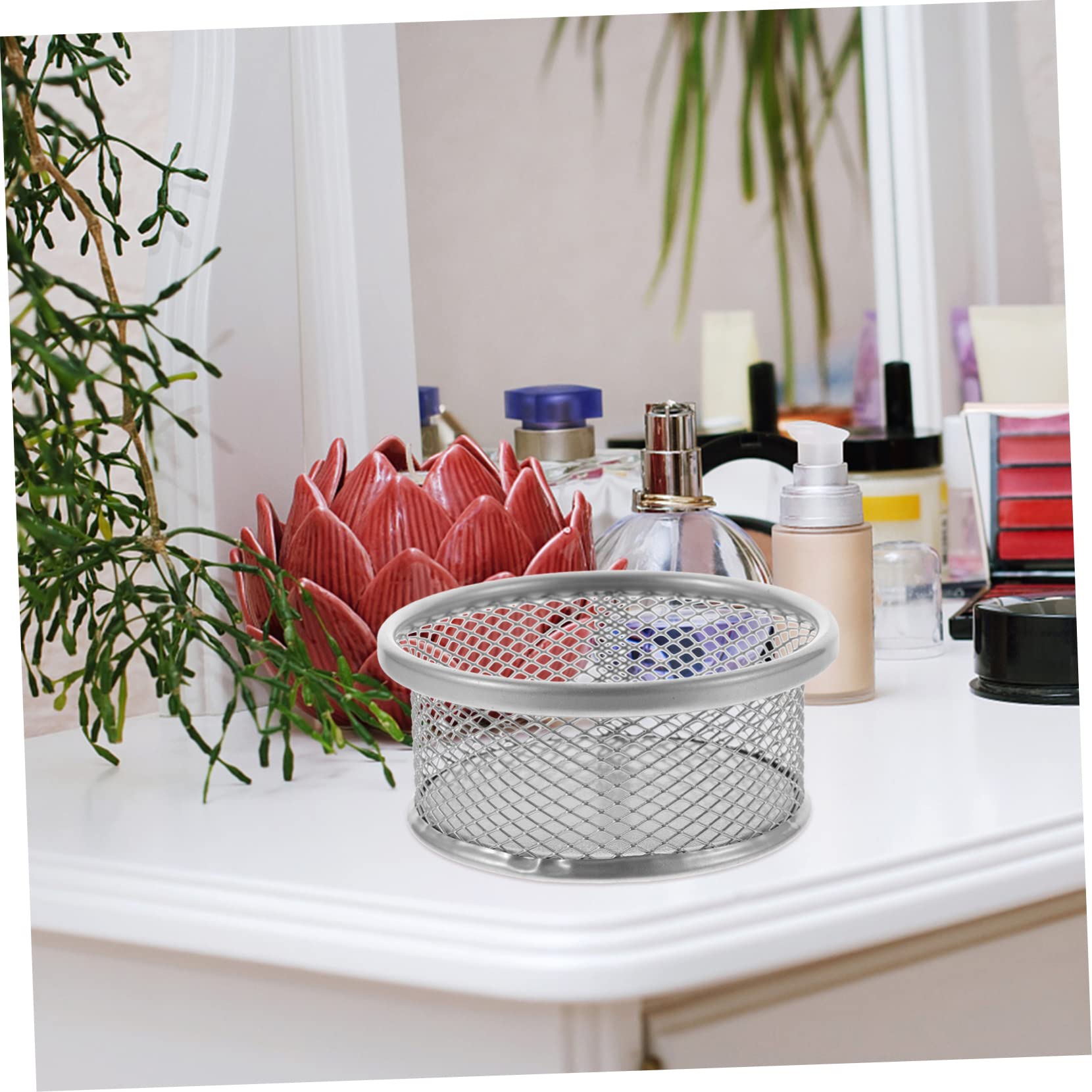 OFFSCH 4pcs Paperclip Holders Multifunctional Desktop Storage Buckets for Organizing Office Supplies and Stylish Design for Home Office and School Use