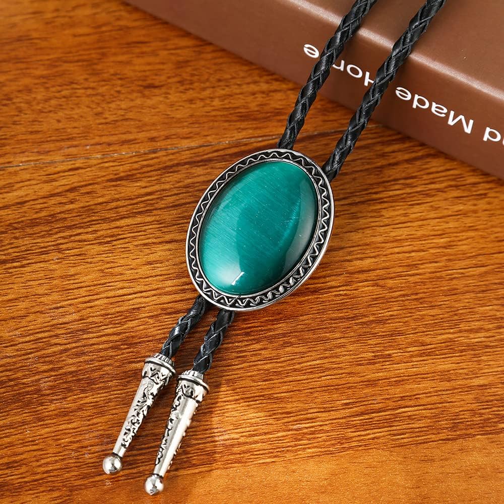 HUABOLA CALYN Handmade Bolo tie- Unique Luminous Stone Native American White 3D Scorpion Animal Bolo tie for Men - Image 3