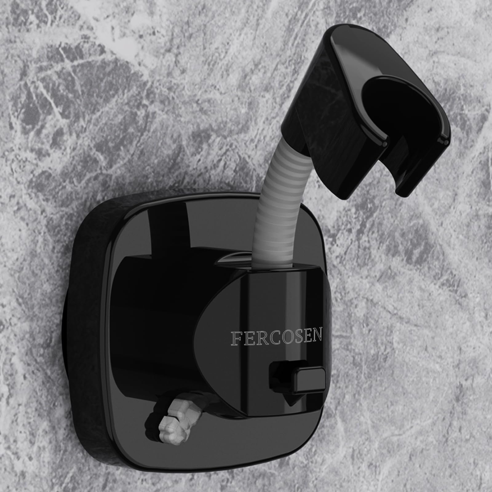 Fercosen Black 360° Swivel Shower Head Holder With Suction Cup | 10Kg Load Capacity, Tool-Free Installation In Seconds | Removable And Rust-Resistant Shower Bracket(Black)