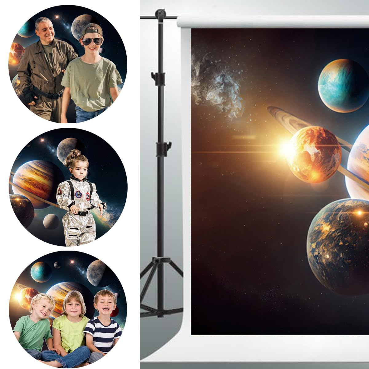Nachthimmel Fotohintergrund – Sterne & Galaxie, 210x150 Cm, Für Geburtstagsparty & Fotostudio