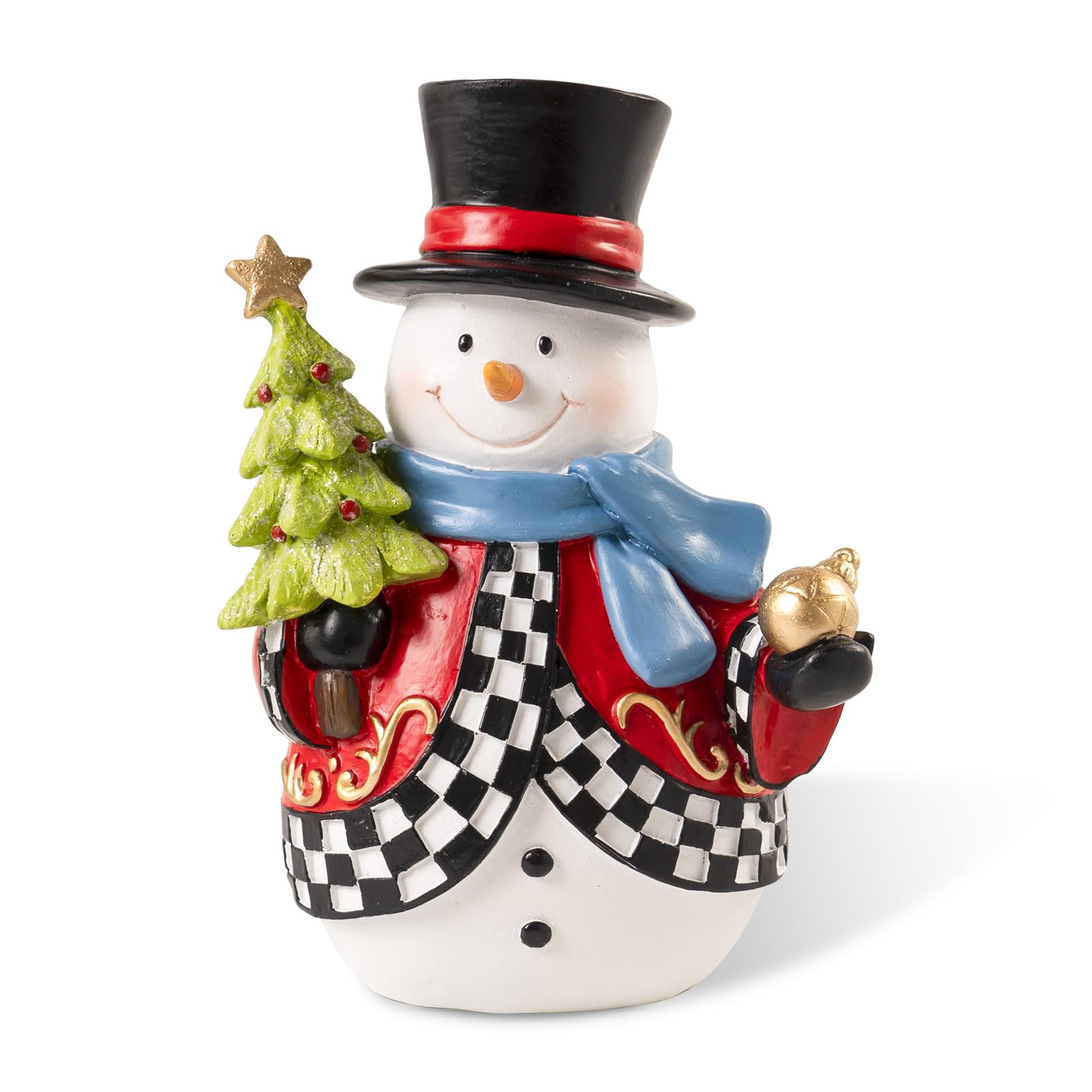 Figurines bonhomme de neige chic en résine bicolore pour Noël