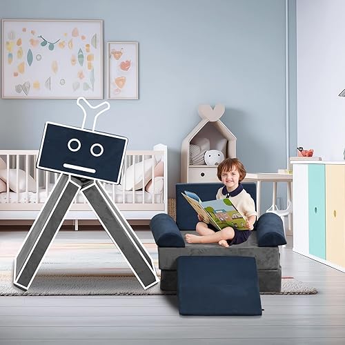 Miniatura 6 de GudoInsole Sofá de juego para niños, 9 piezas, sofá seccional para sala de juegos, muebles imaginativos para niños creativos para niños, niñas y