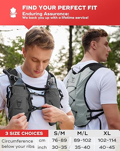 Miniatura 6 de Chaleco de hidratación mejorado para correr, 10 L, mochila para correr para mujeres y hombres, almacenamiento multifuncional, chaleco de agua