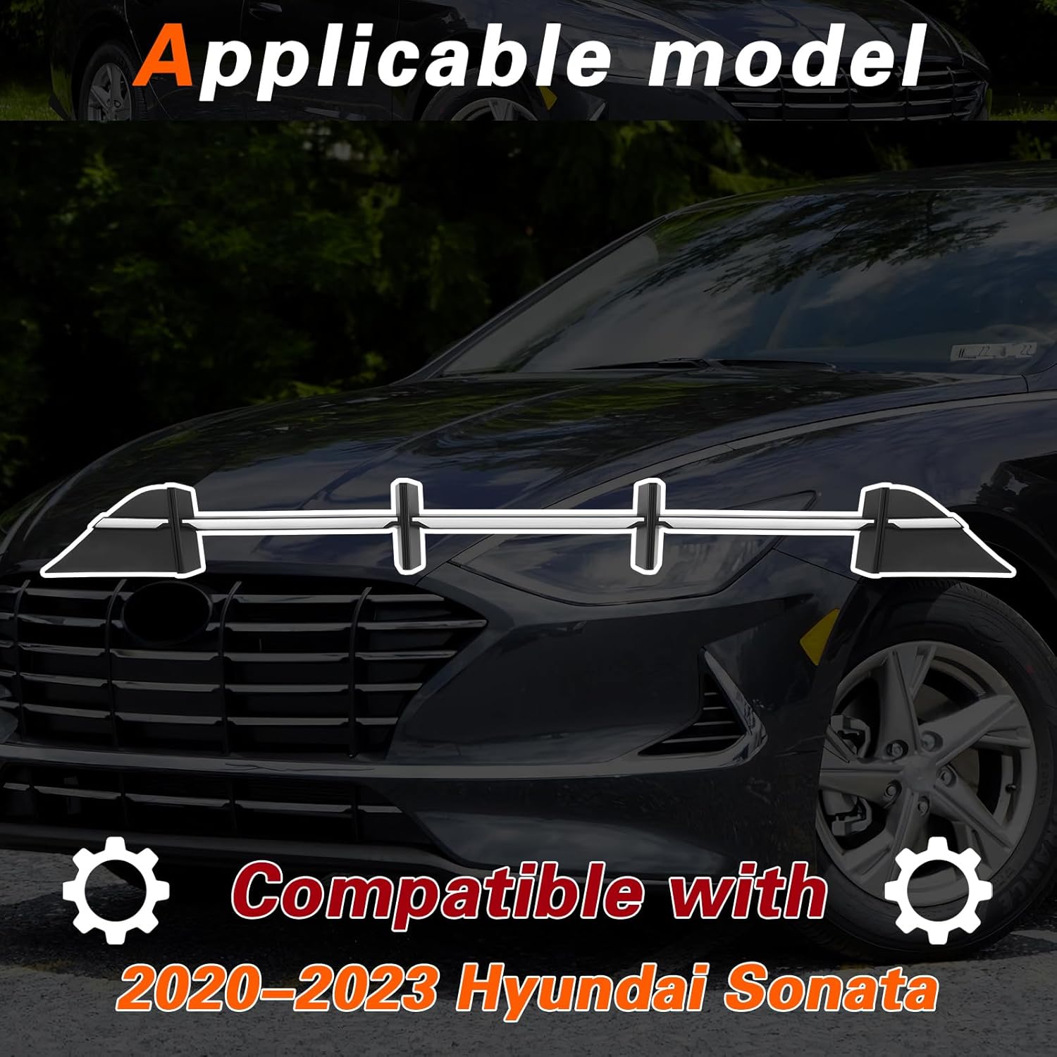 TODO Front Bumper Lower Grille for 2020 2021 2022 2023 Hyundai Sonata SE Hybrid Bumper Lower Grille