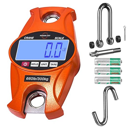 Digital Hanging Scale 660 LB 300 KG Cast Aluminum Case - Professional Heavy Duty Waterproof Fish Scale - Portable Durable Crane Scale for Luggage Weight Suitcase Hunting Farm Bow Fishing Scale
