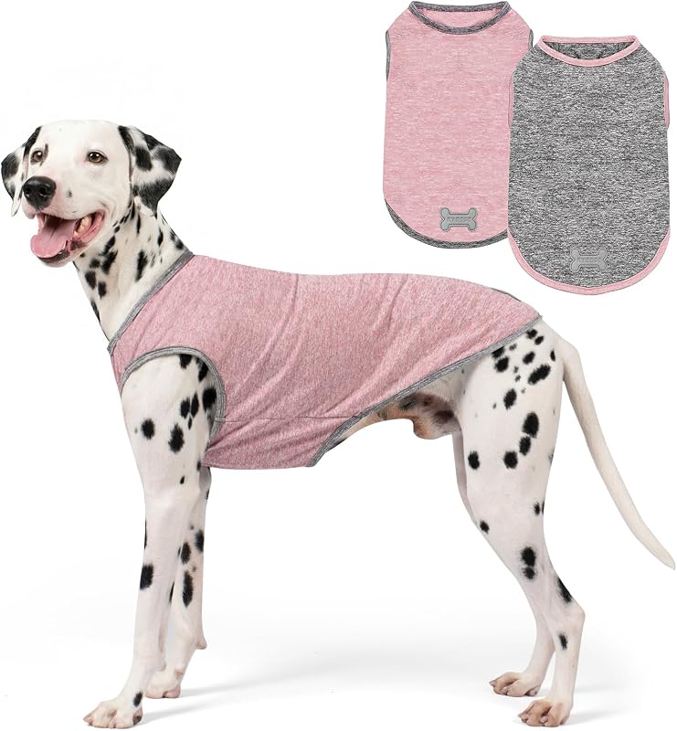 Camiseta Regata para Cães KYEESE com Tecido de Secagem Rápida e Detalhe Refletivo, Pacote com 2