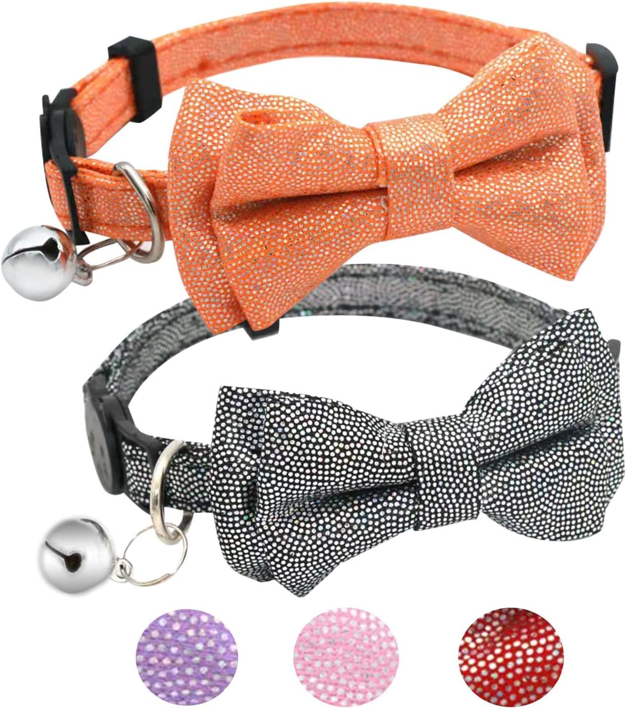 2 Pcs Cat Collars for Girl Cats, Breakaway Cat Collars