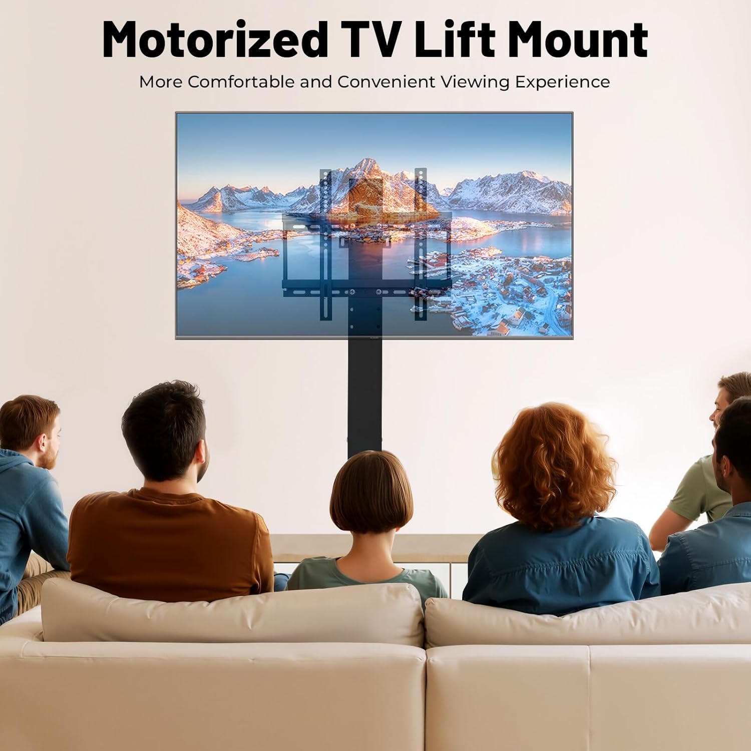 Motorized TV Lift with Mount Bracket &Remote Control, for Screens 26"-57", Height Adjustable up to 28 Inches(700MM), Vertical Lift TV Stand with Steel Construction
