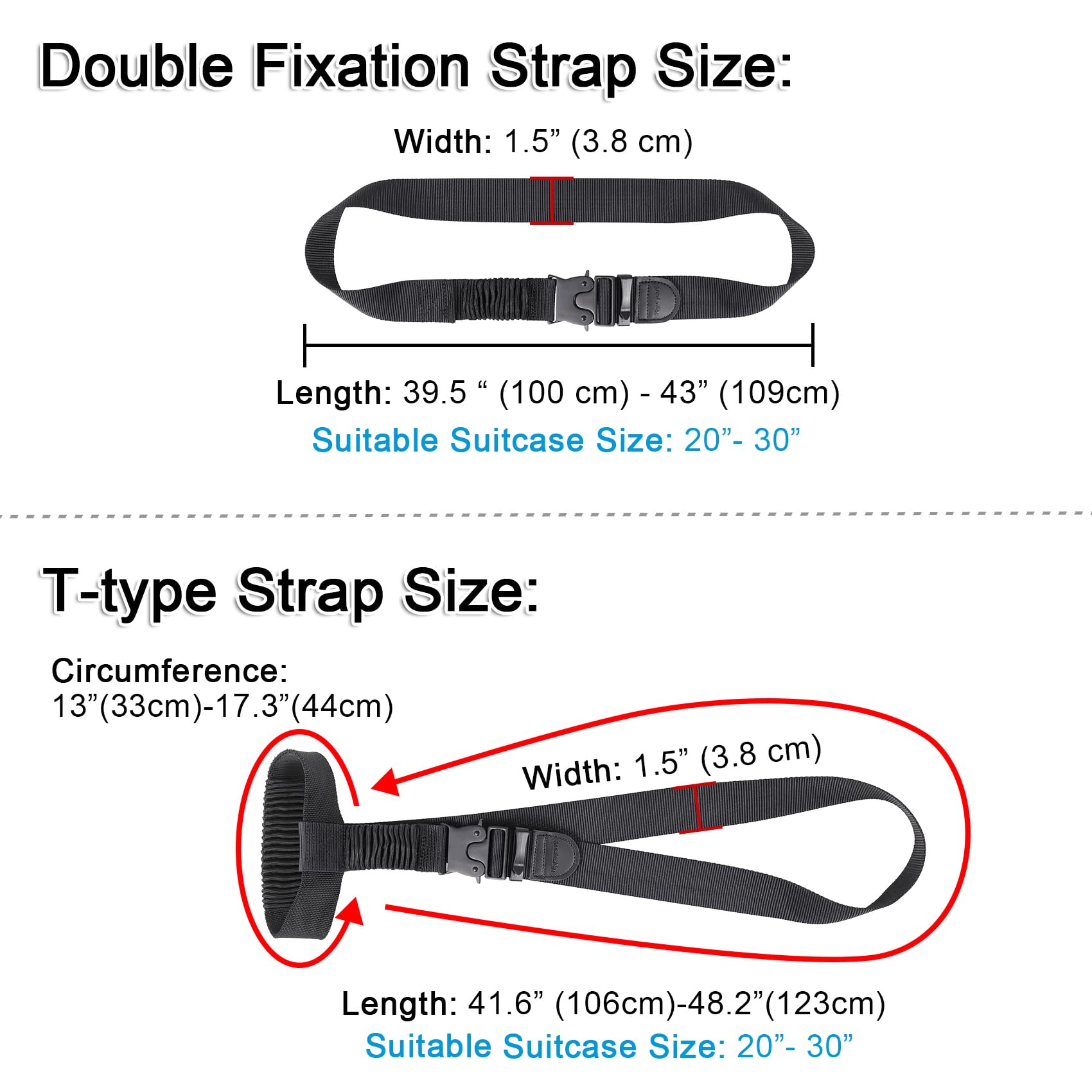 Lot De 2 Sangles Élastiques De Fixation Pour Valise | Pour Attacher Un Sac à Dos Ou Une 2ème Valise | Réglables