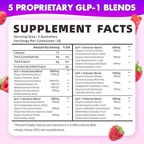 Miniatura 2 de softbear Gomitas probióticas GLP-1, suplemento GLP 1 con berberina Akkermansia probiótico para intestino, digestión y apoyo inmunológico, veganassin