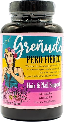 Belleza y Salud Grenuda Pero Fierce - Soporte para el cabello y las uñas - raíz de bardana cola de caballo ortiga picante hoja de ginko biotina -