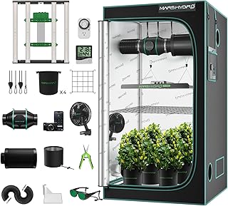 Mars Hydro Smart Growzelt Komplettset,E3000 App Fernbedienung Dimmbar Light,100X100X180cm 1680D Hohe Reflektivität Mylar Grow Box Komplettset,4" intelligente App-Steuerung Belüftungssat