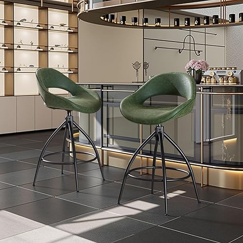 Miniatura 6 de VINGLI Juego de 2 taburetes de bar giratorios de altura de mostrador, taburete de bar de 26 pulgadas de altura de asiento para isla de cocina,