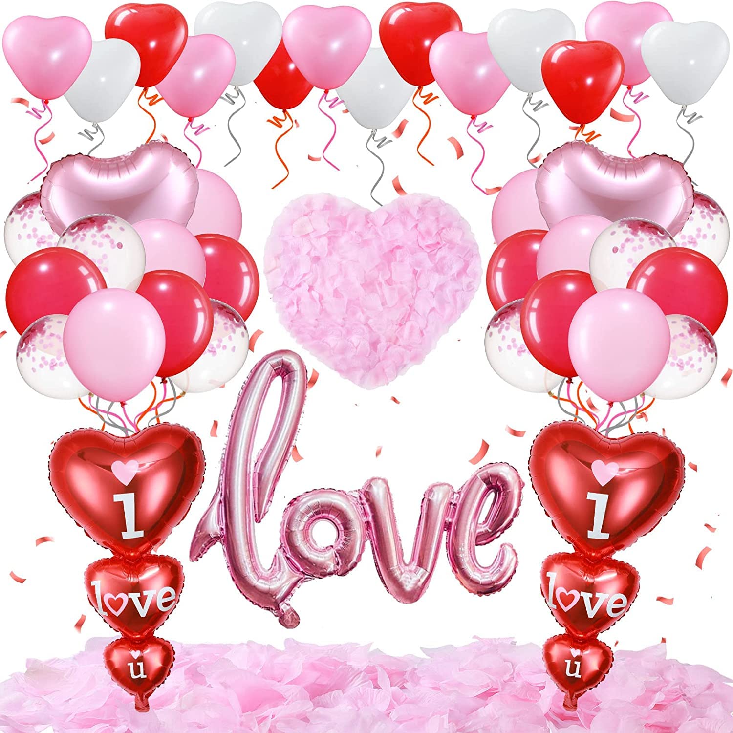 Folienballon „Ombre Love“ Mit 3 Herzen – 77 Cm Für Hochzeit, Valentinstag & Mehr