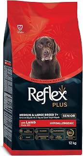 Reflex Plus Orta ve Büyük Irklar için 7+ Yaş Üzeri Kuzu Etli Yaşlı Köpek Maması 12 kg