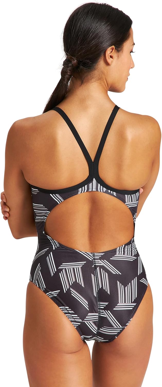 ARENA Performance Girls' Puzzled Team Print Light Drop Back Youth Bathing Swimsuit - Image 2