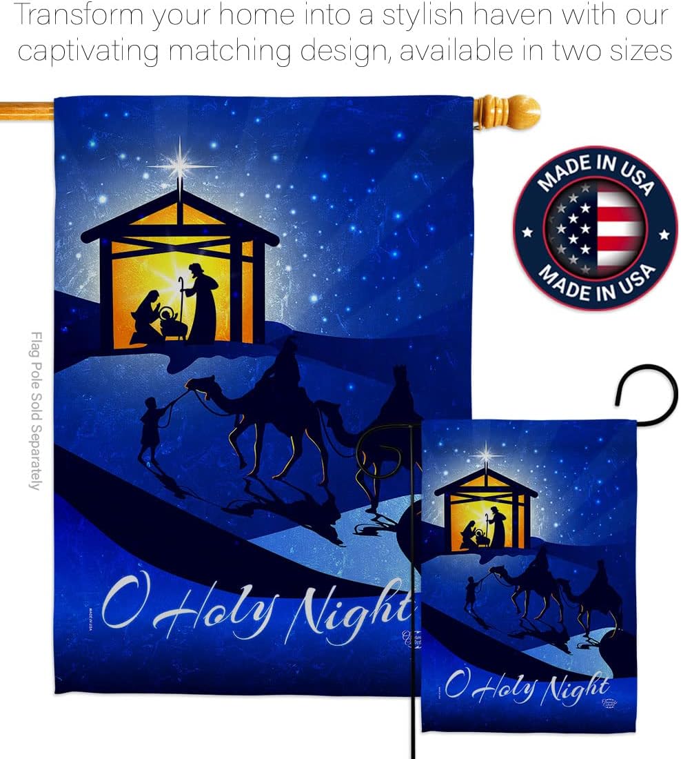 Star of Bethlehem Garden Flag Set Wall Hanger Winter Nativity Three King Religious Holy Family Season Wintertime Christian House Banner Small Yard Gift Double-Sided, Made in USA