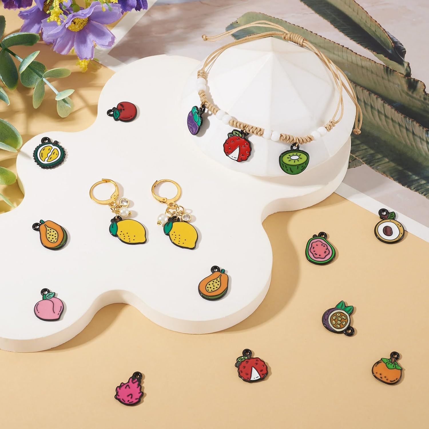 Craftdady Assorted Fruits Charms Enamel Food Pendants Colorful Fruit Dangle Alloy Charms for DIY Necklace Bracelet Earring Jewelry Making - Image 4