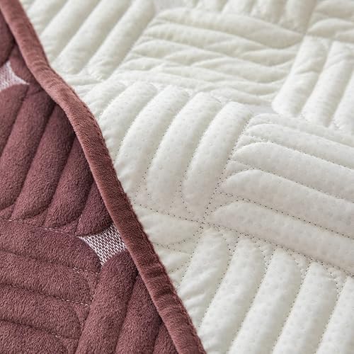 Miniatura 6 de vctops Fundas de sofá de felpa suave y cálida, con patrón de tejido antideslizante, fundas para sofá seccional, funda para sofá para perros, gatos y