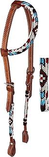 PRORIDER Horse Show Bridle Western Leather Headstall 79RT10HA