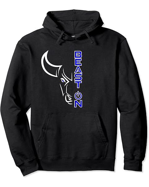 Taurus Bull Head Beast ON Blue Gym Workout Fitness Training Pullover Hoodie