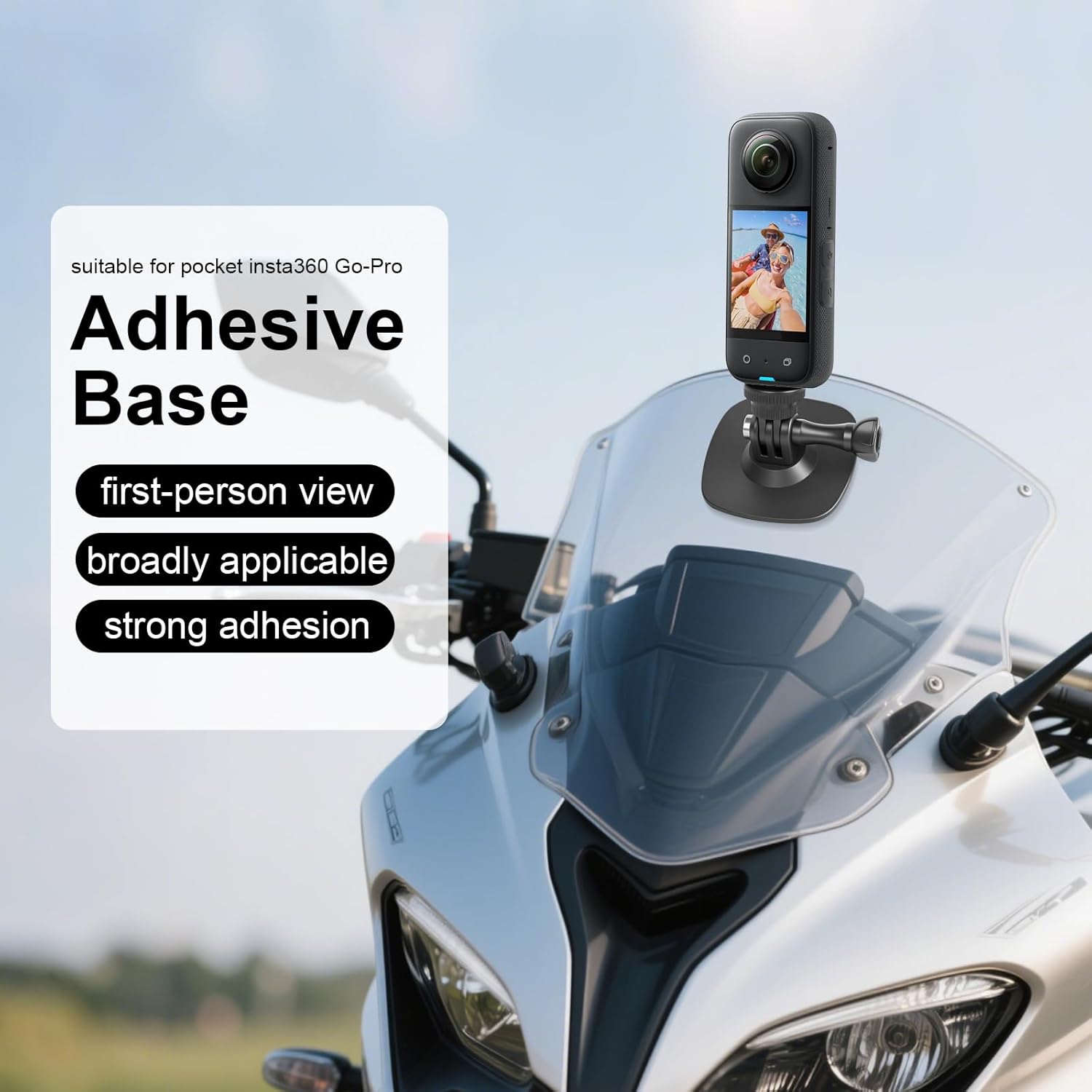 Adhesive Helmet Mount Kit (2-Pack) for Curved & Flat Surfaces with Tripod Mount Adapters for GoPro Hero 13/12/11/10, Compatible with Insta360 X5 X4 X3 Ace Pro 2, for DJI Action Cameras, YD054