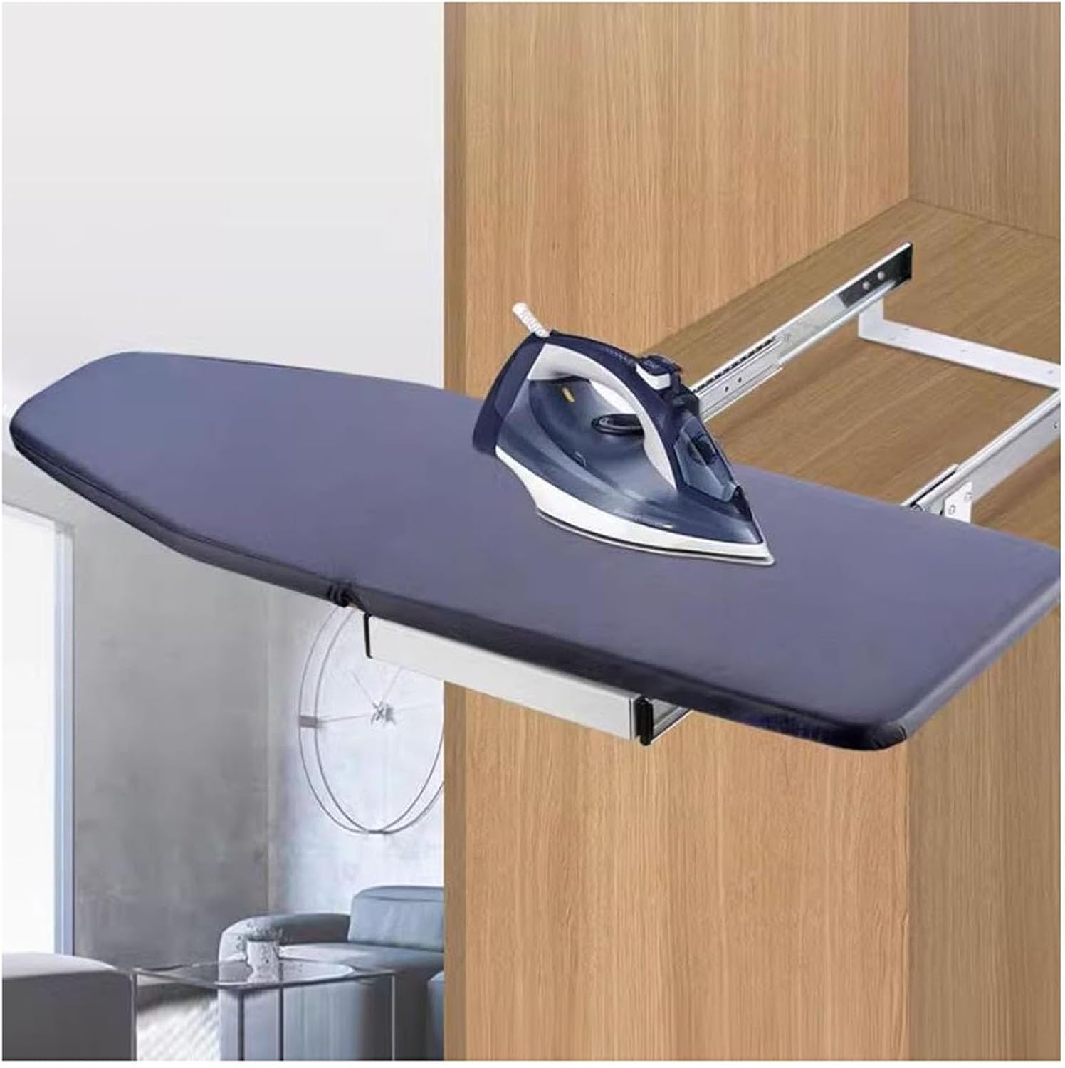 Retractable Pull Out Ironing Board,180° Swivel Board Closet Sliding Out,Retractable Foldable Ironing Board,Load-Bearing Capacity 20 Kg for Apartment Small Room(Color2)
