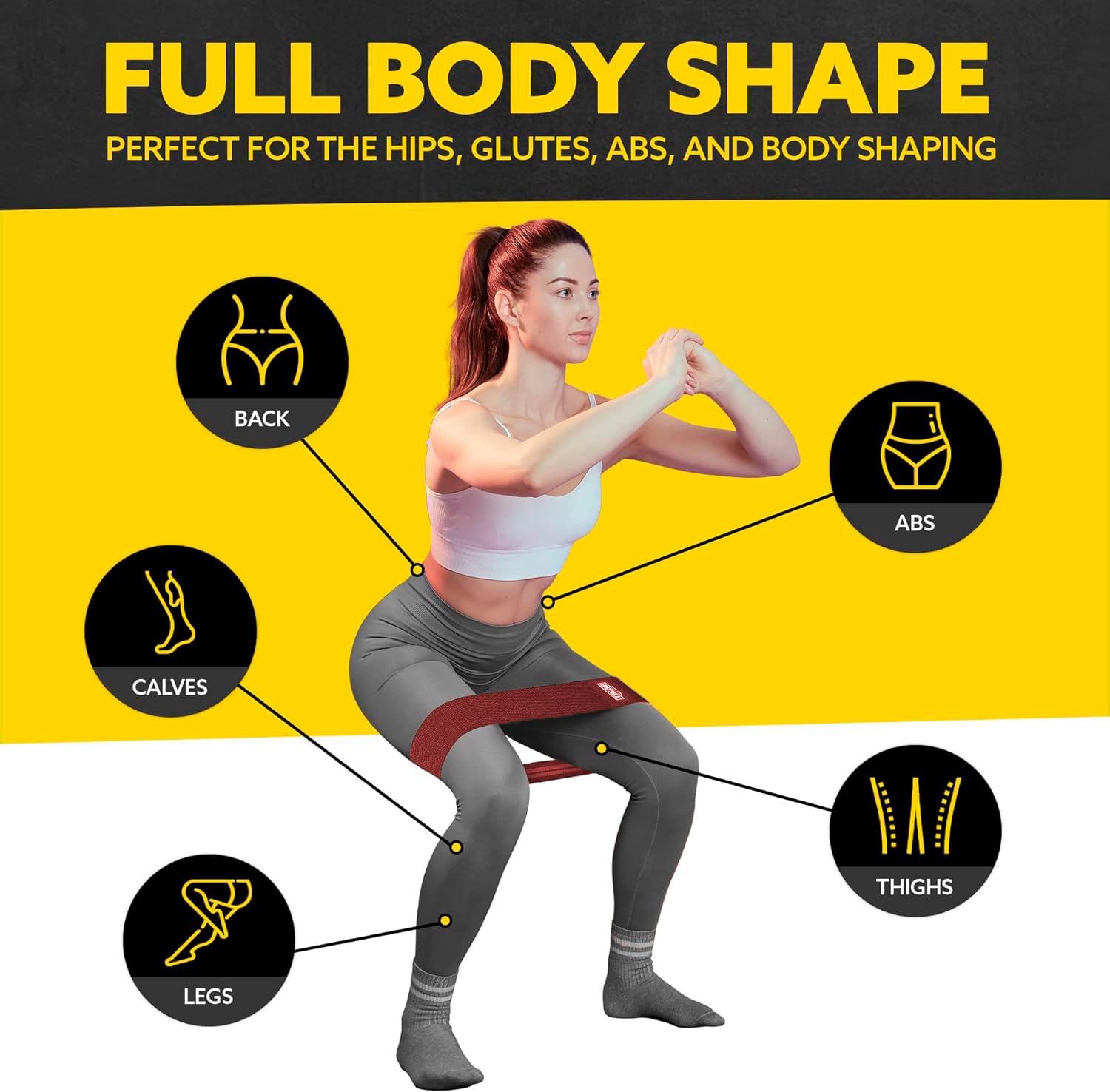 Fasce di resistenza in tessuto per allenamento – Bande per donne e uomini – Set di fasce di resistenza per allenamento – Fasce di resistenza per gambe