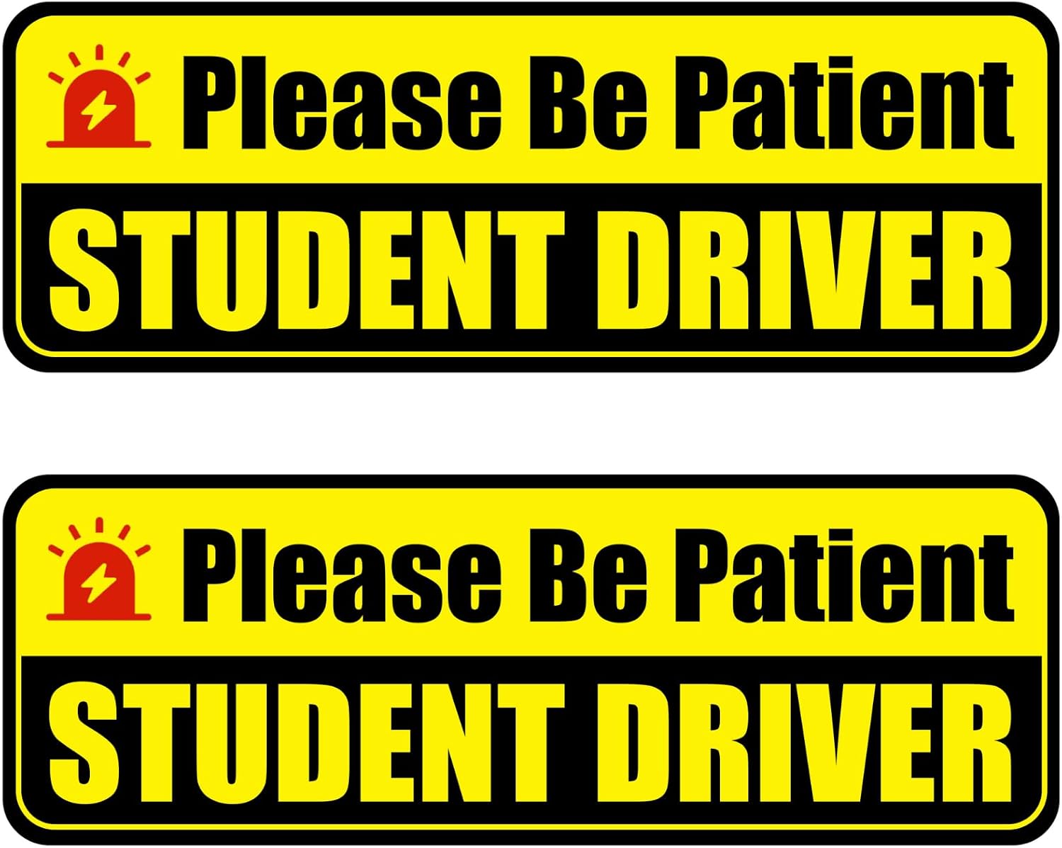 Lusinus Student Driver Magnet for Car - 2 Pack Please Be Patient Reflective Magnetic Bumper Sticker Set - Removable Novice Driver Safety Attention Sign - Weather-Resistant