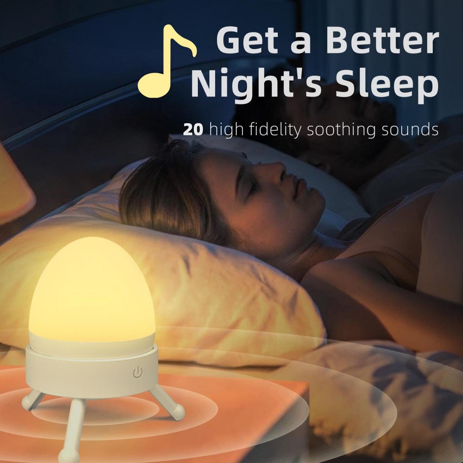 Máquina Inteligente de Ruido Blanco, Máquina de Sonido con Control Remoto y Luz Nocturna RGB, Temporizador Apagado Automático Táctil, 20 Sonidos Relajantes para Crianza Medianoche