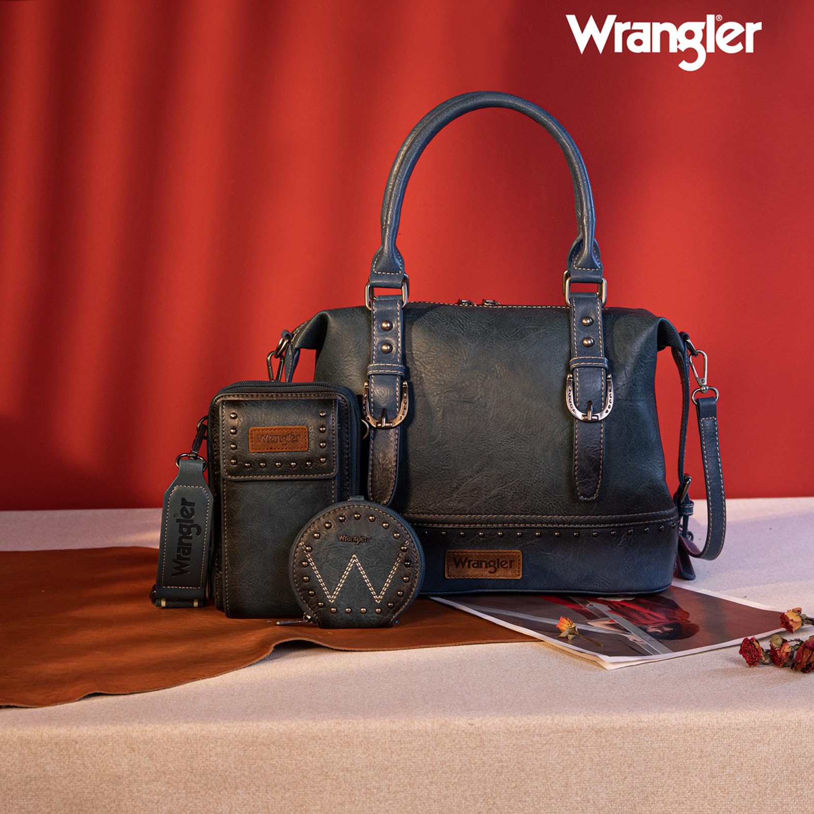 Wrangler Lot de 3 sacs de médecin pour femme avec poignée sur le dessus, sac à main pour téléphone portable et porte-monnaie
