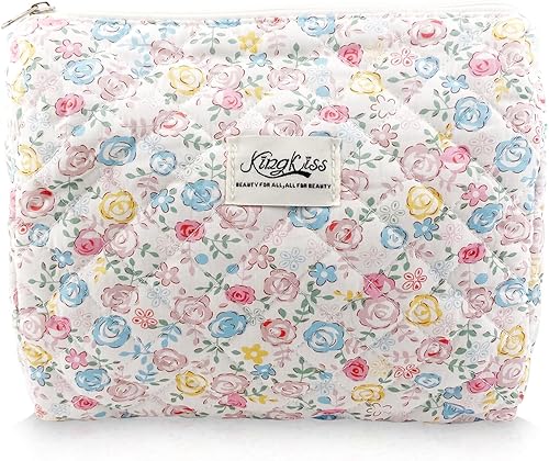 Miniatura 8 de Yovell Pequeña bolsa de maquillaje para bolso, bonita bolsa de maquillaje acolchada, mini bolsa de cosméticos, bolsa de aseo preparada, bolsa de