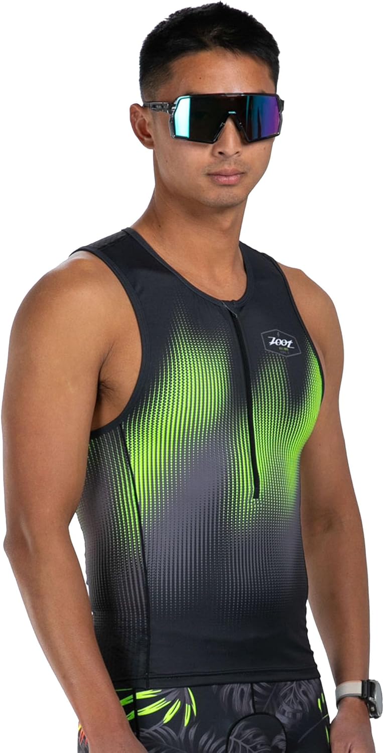 Zoot Men’s LTD Triathlon Tank Top, Compression Tri Top for Endurance Race & Training, with Pockets & UPF 50+ Primo Fabric