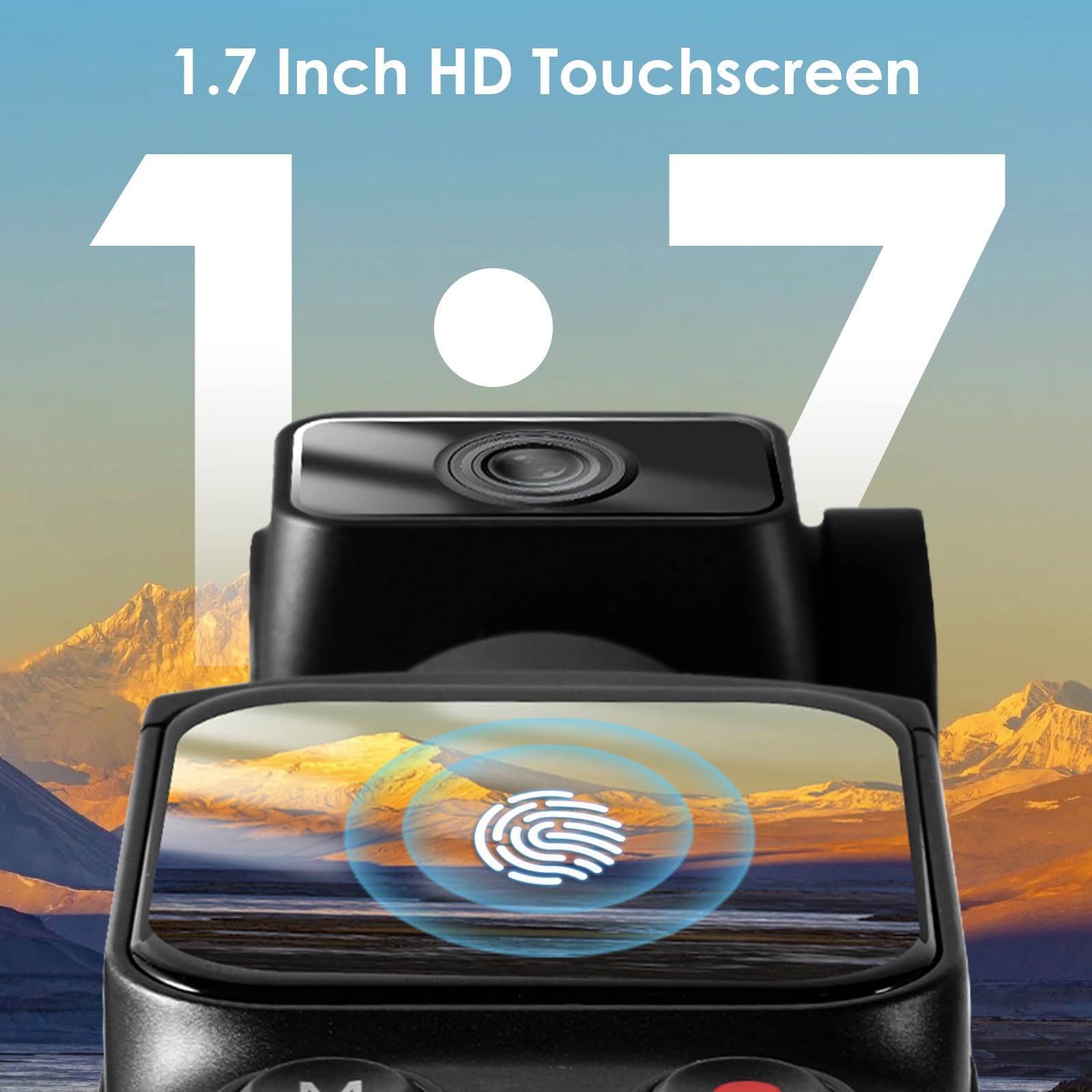 LAMA Vlog Kamera Videokamera 4K 64MP Mini Tragbare Actionkamera mit 320° Gedrehtes Objektiv 64GB Karte, 1,7'' HD-Touchscreen Action cam Körperkamera mit Autofokus & EIS für Vlogging Sport Outdoor