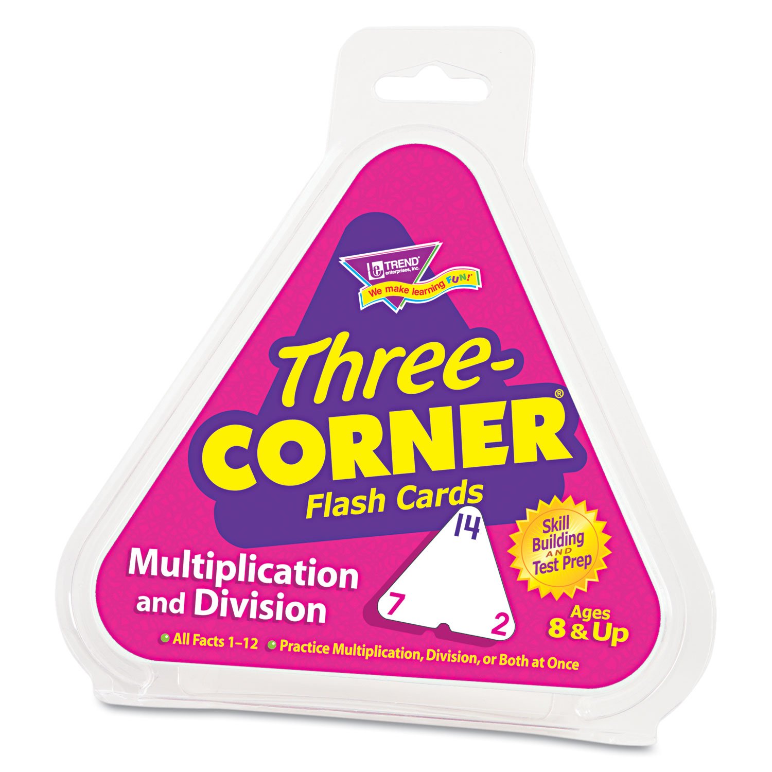 Trend T1671 Multiplication/Division Three-Corner Flash Cards, 8 & Up, 48/Set