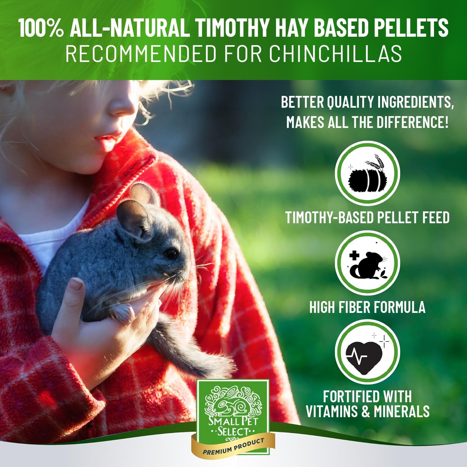 Small Pet Select - Chinchilla Pellet Food, 10lb (Two Pack, 5lb)