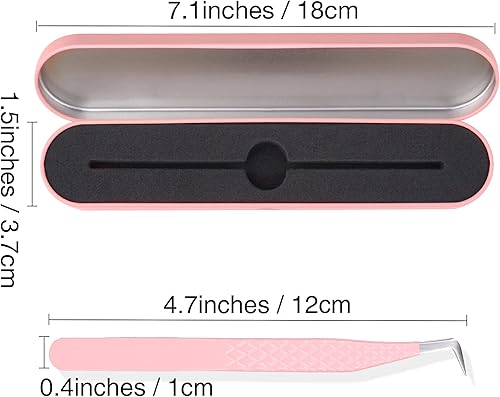 Miniatura 5 de Pinzas de pestañas de punta de fibra para extensiones de pestañas, pinzas profesionales de acero inoxidable para ventilador de volumen, suministros