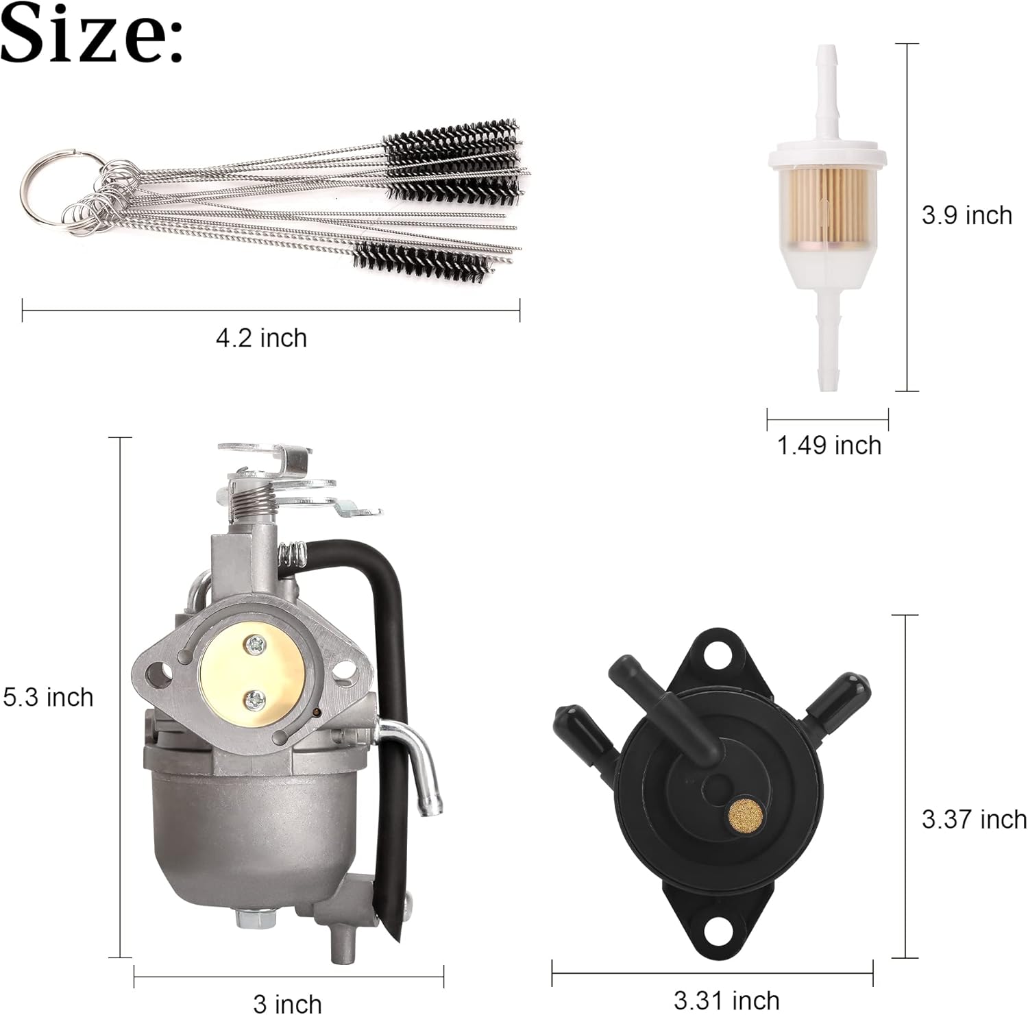 10L0L Golf Cart Carburetor Fuel Pump Kit for EZGO RXV 2008-Up, TXT 2010-2015, Valor 2010-2014 Kawasaki 13 HP Engine Replace OEM 607954 808656 602061 72873G01 : Automotive