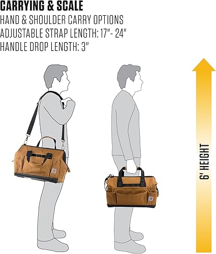 Miniatura 6 de Carhartt Onsite Bolsa de herramientas, duradera resistente al agua, bolsa de almacenamiento de herramientas, pesada, 16 pulgadas, 30 bolsillos, negro