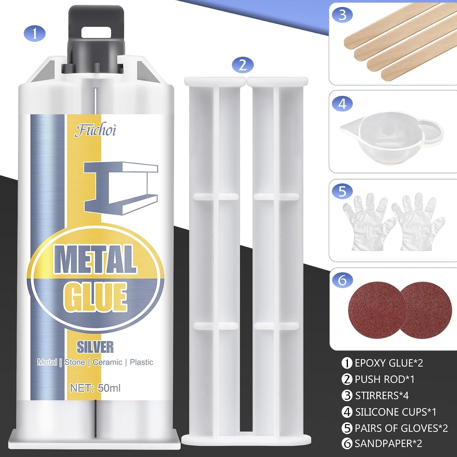 Metal Glue, 3.4oz Heavy Duty Weld Epoxy Repair Adhesive