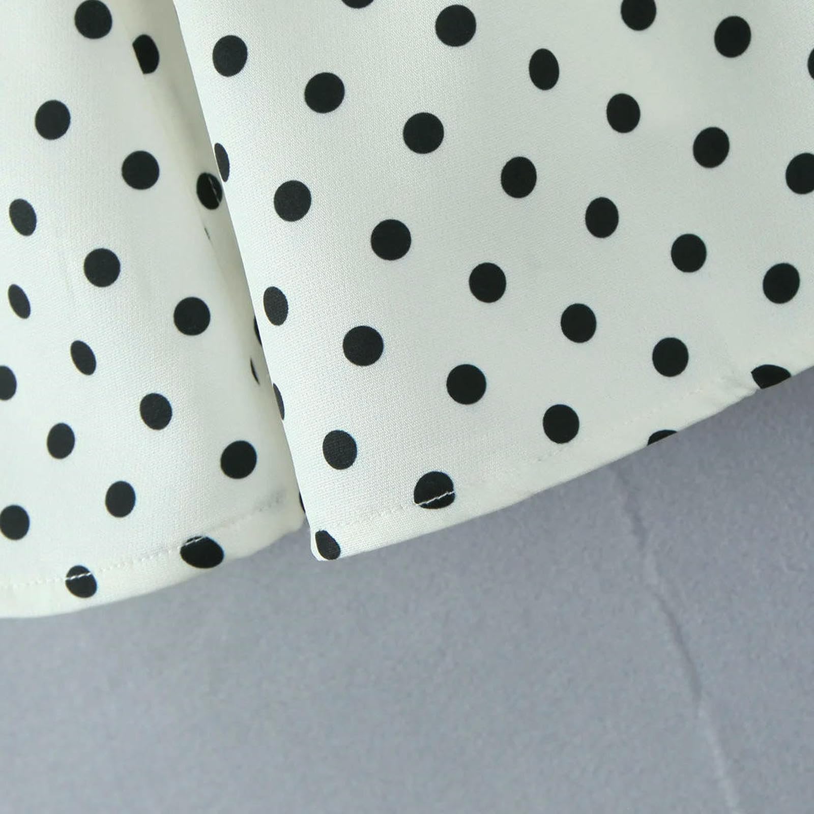 Vestito Donna Elegante Abito Stile Francese retrò A Pois con Scollo V Profondo da Sexy Senza Schienale A-Line Sottile Dolce Mini Abiti Estivo-Come Immagine-m