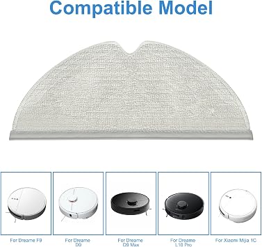 Dreame F9 / D9 / D9 Max / L10 Pro için 4 adet yedek silme pedi, Xiaomi Mijia 1C robot elektrikli süpürge için, yıkanabilir, tekrar kullanılabilir silme pedi yedek aksesuarı