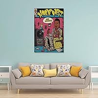 Vista 2 de Kanye West - Póster artístico de cómics para dormitorio, lienzo estético, decoración de pared, 12 x 18 pulgadas (11.8 x 17.7 in)